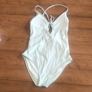 Aerie Maui Teal Cutout Strappy Swim Suit